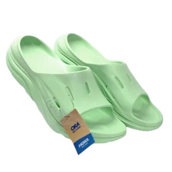 HOKA UNISEX ora recovery slide 3 lime glow Size12 men 14 women  NWT - Picture 1 of 9